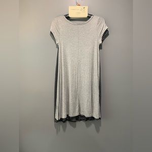 Forever Rose Couture T-Shirt Dress ( 2 Pack ) Size Small Grey & Black/Ivory